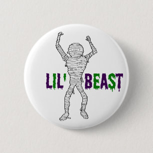 Lil'Lil' Beast Mummy Purple and Green Dripping Fo 2 Inch Round Button