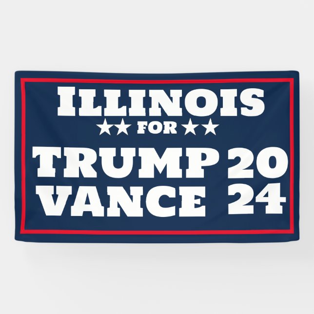 L'Illinois pour la bannière Trump Vance 2024 (Horizontal)