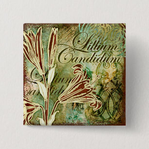 Lillium Candidum 2 Inch Square Button