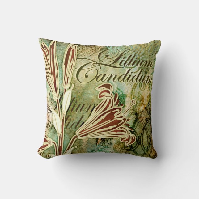 Lillium Candidum Throw Pillow (Front)
