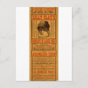 Lilly Clay's, 'Adamless Eden' Vintage Theatre Postcard