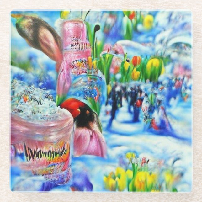 Lilly Glass Coaster (Front)