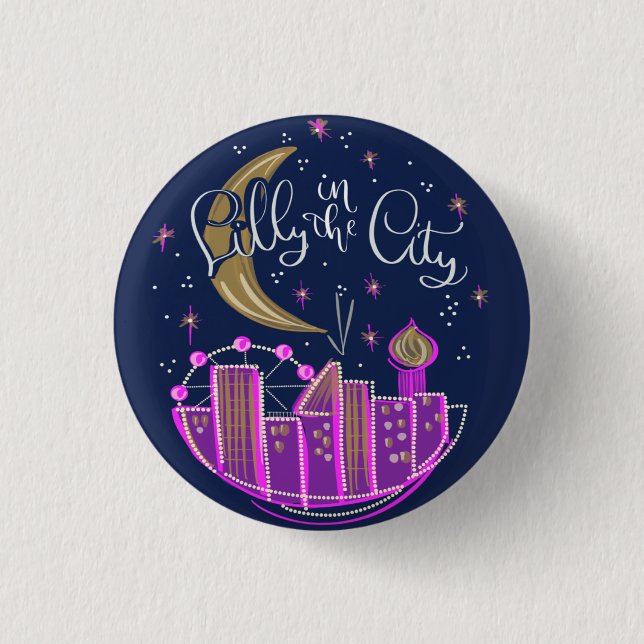 Lilly in the City  1 Inch Round Button (Front)