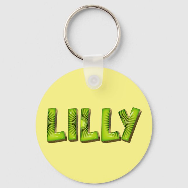 Lilly Name Kiwi Design Schlüsselanhänger Keychain (Front)
