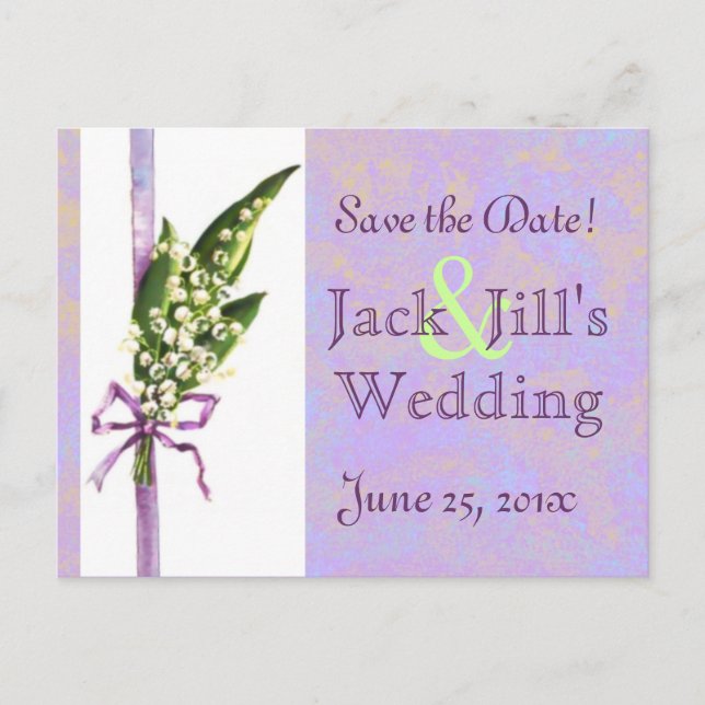 Lilly of the Valley SAVE THE DATE postcard (Front)