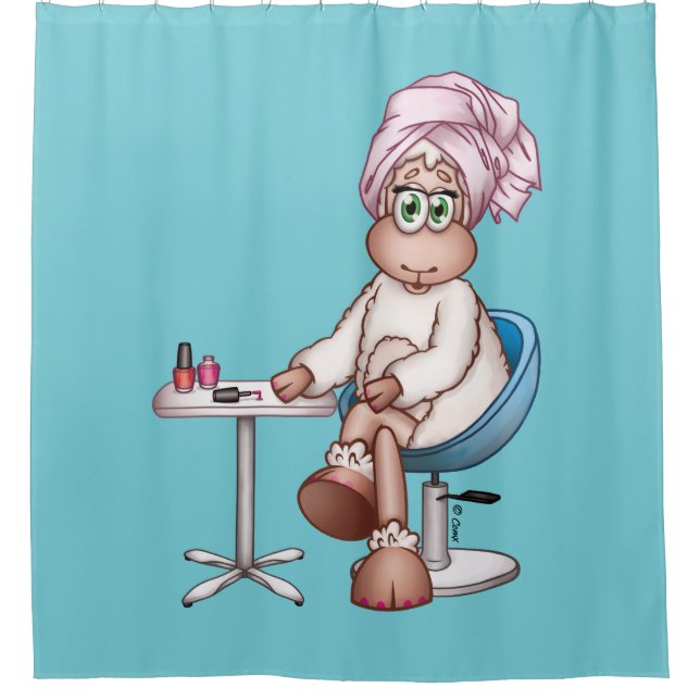 Lilly The Sheep At The Manicure Spa Shower Curtai (Front)
