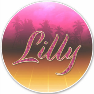 Lilly Vorname Name golden pink Aufkleber Sticker
