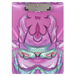 LILLY ~ WOW! STRANGE! Pink Gray White and Cerise Clipboard