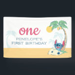 Lilo and Stitch Beach Birthday Banner<br><div class="desc">Welcome your guests with this Lilo and Stitch Birthday banner. Personalize by adding your name and age!</div>
