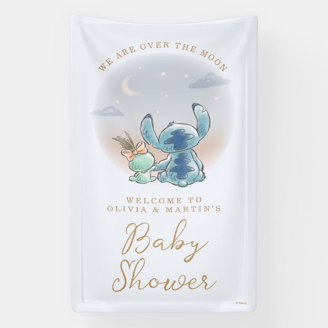 Lilo and Stitch | Over the Moon - Boy Baby Shower Banner (Vertical)