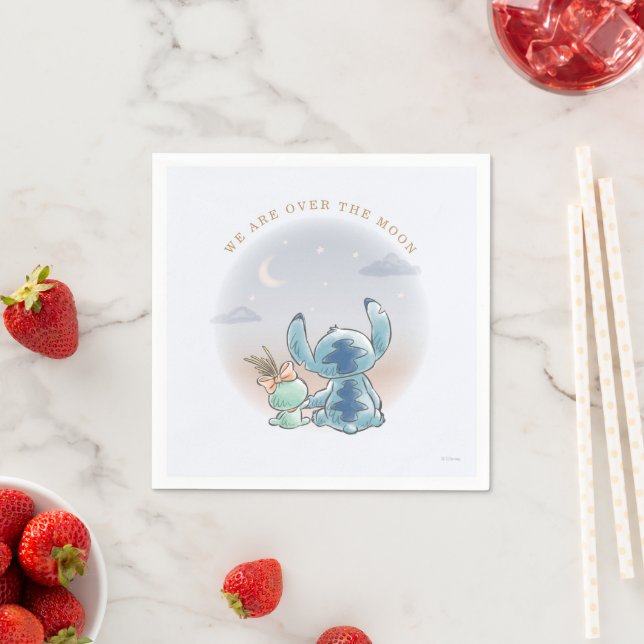 Lilo and Stitch | Over the Moon - Boy Baby Shower Napkin (Insitu)