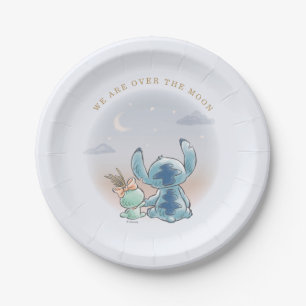 Lilo and Stitch Over the Moon - Boy Baby Shower Paper Plate
