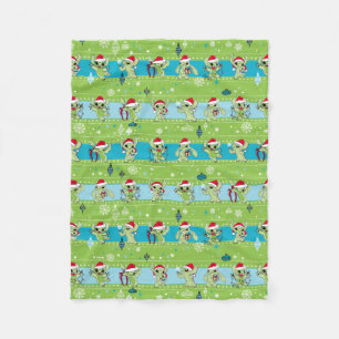 Lilo and Stitch   Stitch Green Holiday Pattern Fleece Blanket