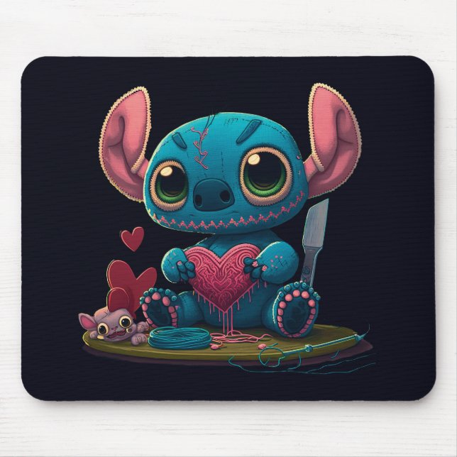Lilo and Stitch Valentine Hearts Graphic Mousepad (Front)