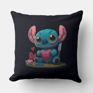 Lilo and Stitch Valentine Hearts Graphic Pillow