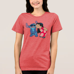 Lilo kisses Stitch Tri-Blend Shirt
