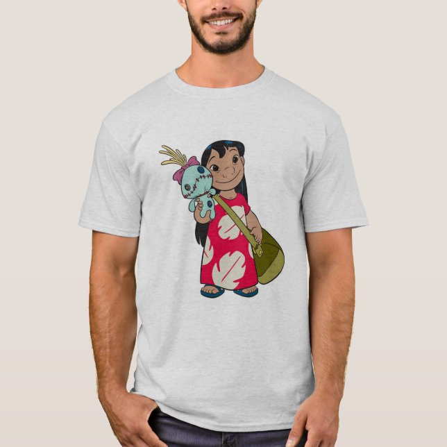 Lilo & Stitch Lilo with red flowered muumuu mumu T-Shirt (Front)