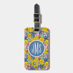 Lilo & Stitch Monogram Pineapple Pattern Luggage Tag