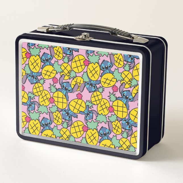 Lilo & Stitch | Monogram Pineapple Pattern Metal Lunch Box (Front)