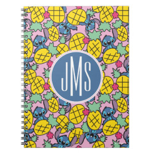 Lilo & Stitch Monogram Pineapple Pattern Notebook