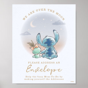 Lilo & Stitch   Over the Moon - Boy Baby Shower Poster