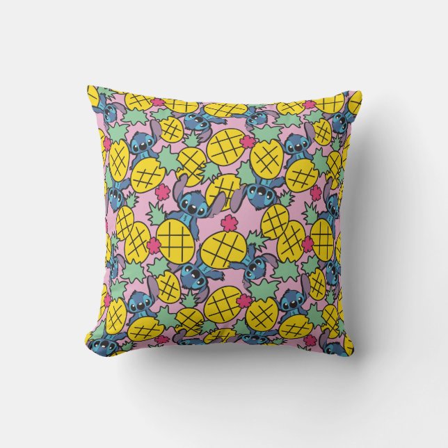 Lilo & Stitch | Pineapple Pattern Throw Pillow (Front)