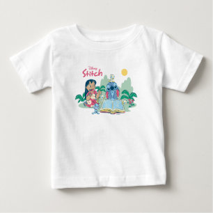 Lilo & Stitch   Reading the Ugly Duckling Baby T-Shirt