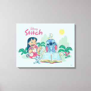 Lilo & Stitch   Reading the Ugly Duckling Canvas Print