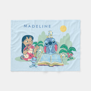 Lilo & Stitch   Reading the Ugly Duckling Fleece Blanket