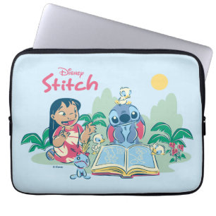 Lilo & Stitch   Reading the Ugly Duckling Laptop Sleeve