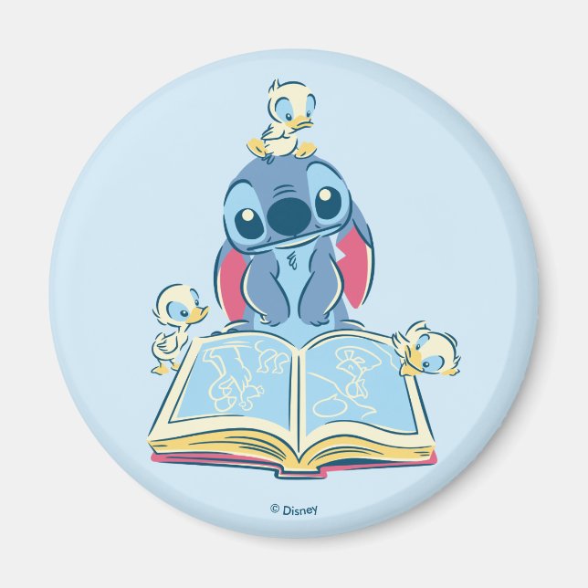 Lilo & Stitch | Reading the Ugly Duckling Magnet (Front)