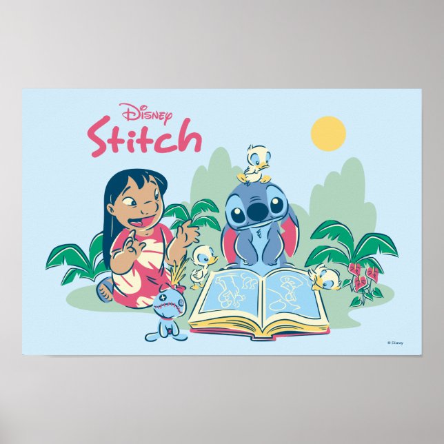 Lilo & Stitch | Reading the Ugly Duckling Poster (Front)
