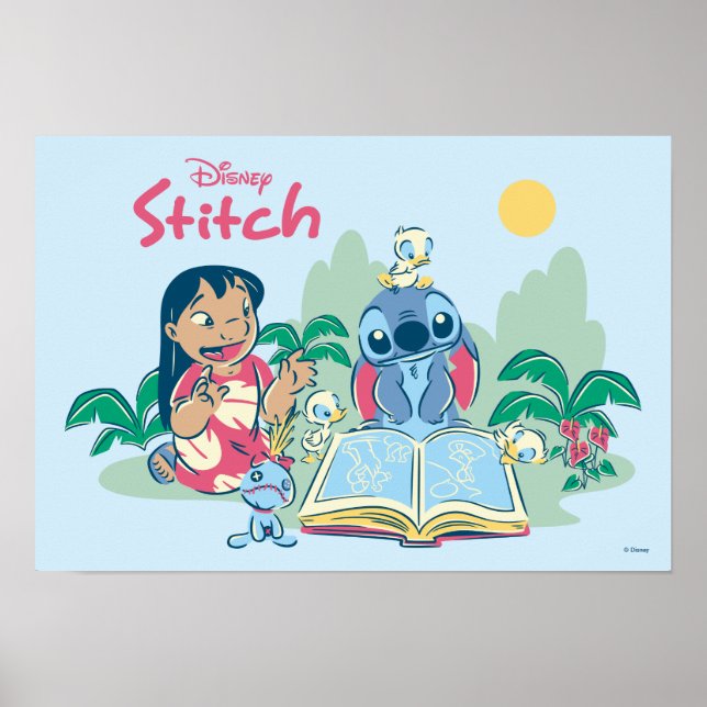 Lilo & Stitch | Reading the Ugly Duckling Poster (Front)