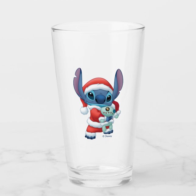 Lilo & Stitch | Santa Claus Stitch Glass (Front)