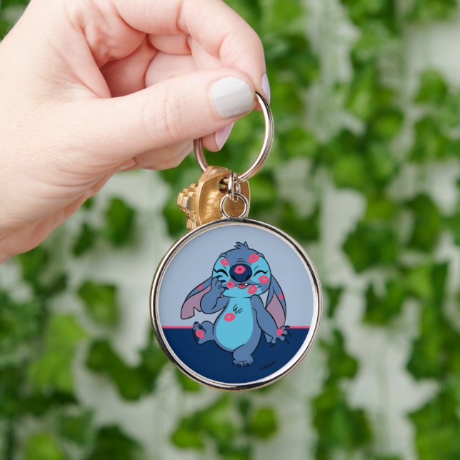 Lilo & Stitch | Stitch Covered in Kisses Keychain (Hand)