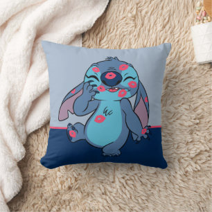 Lilo & Stitch Stitch Covered in Kisses Throw Pillow