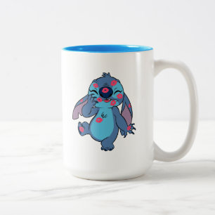 Lilo & Stitch   Stitch Covered in Kisses Two-Tone Coffee Mug