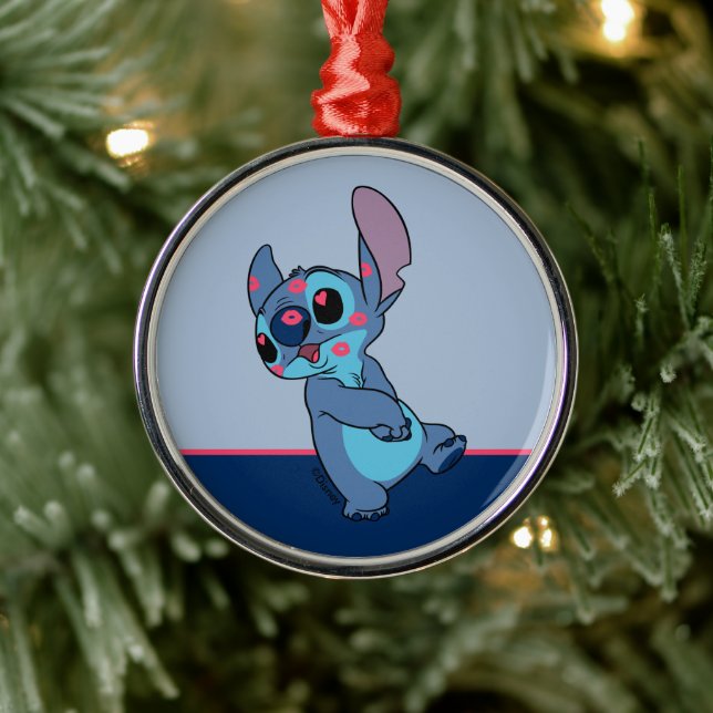 Lilo & Stitch | Stitch Valentine Kisses Metal Ornament (Tree)