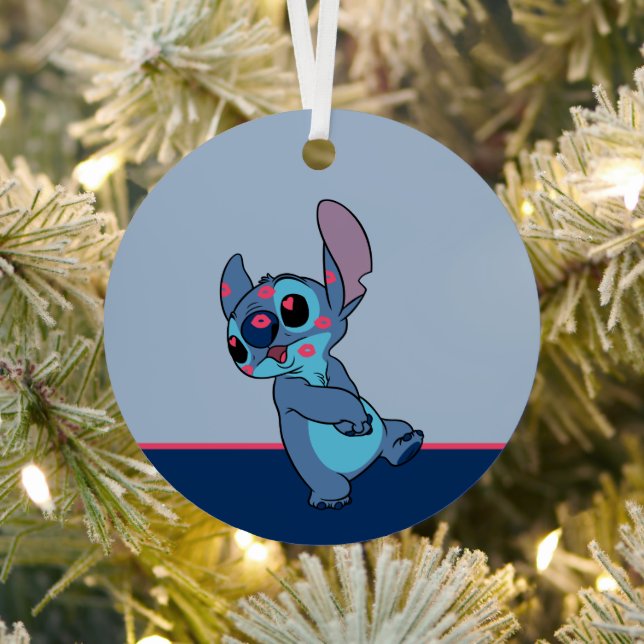 Lilo & Stitch | Stitch Valentine Kisses Metal Ornament (Insitu)