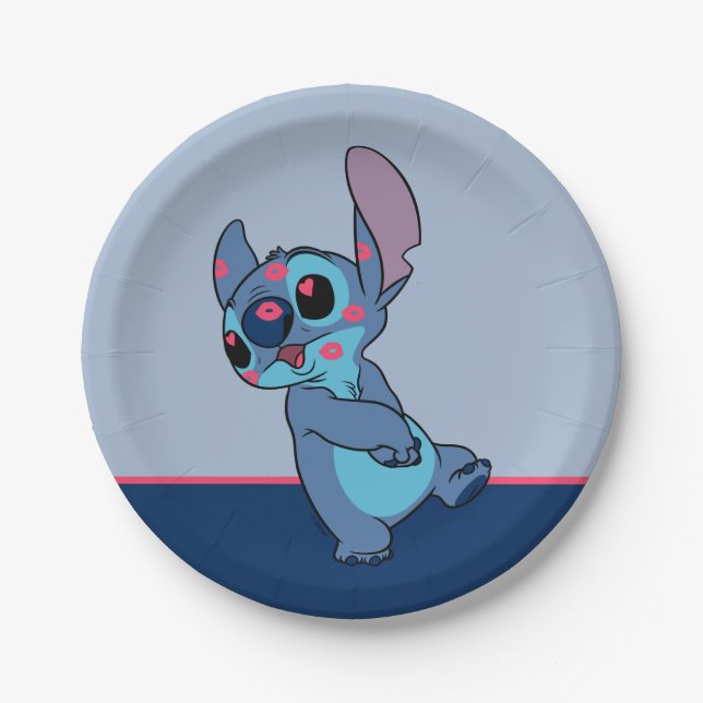 Lilo & Stitch | Stitch Valentine Kisses Paper Plate (Front)