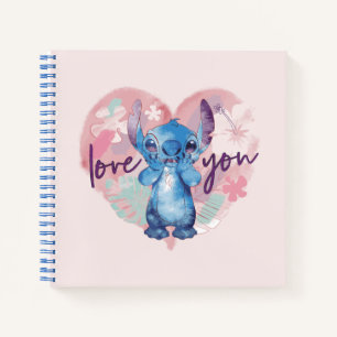 Lilo & Stitch   Stitch Watercolor Valentine Heart Notebook