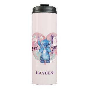 Lilo & Stitch   Stitch Watercolor Valentine Heart Thermal Tumbler