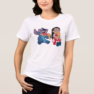 Lilo & Stitch's Lilo and Stitch Eating Ice Cream Tri-Blend Shirt
