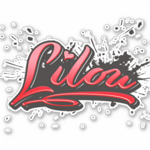 Lilou red Heart Graffiti Autocollants