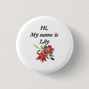Lily 1 Inch Round Button