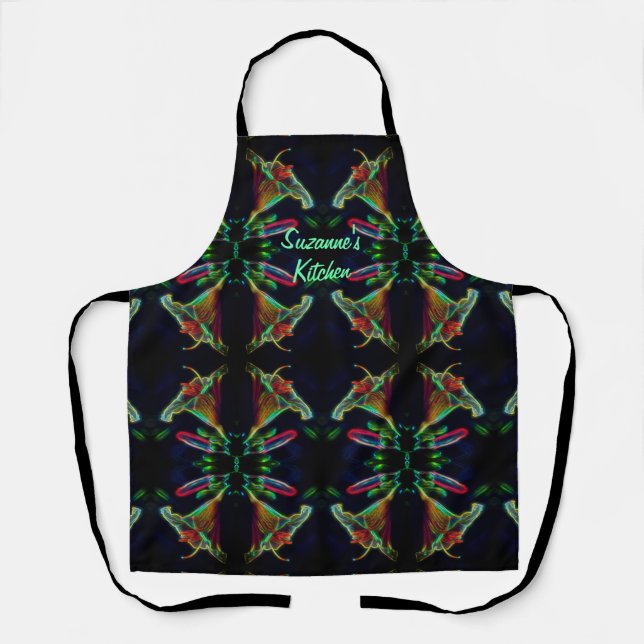 Lily Abstract Flower Art Personalized Apron (Front)