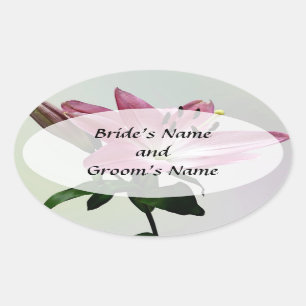 Lily and Bud Save the Date Oval Sticker