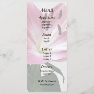 Lily and Bud Wedding Menu