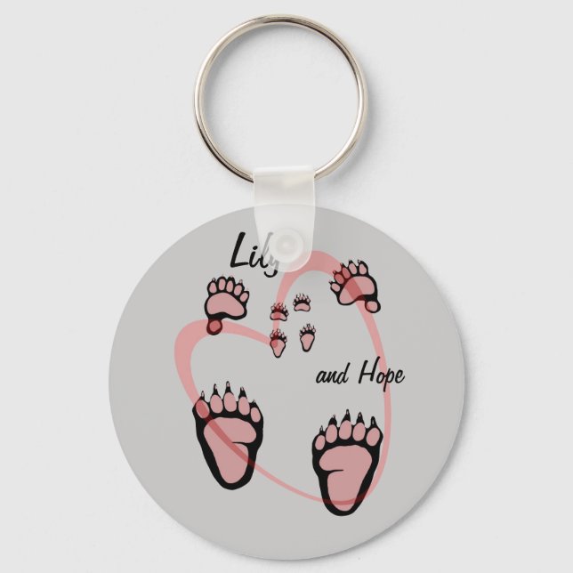 Lily and Hope Heart Keychain (Front)
