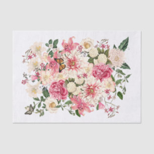 Lily and Peony Pink Garden Vertical Bouquet Tissue Paper